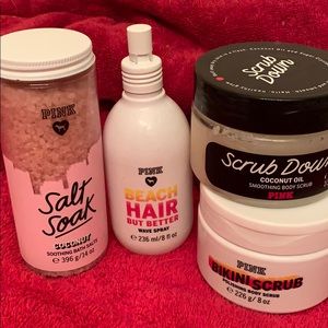 VS PINK Beach Hair Bath Salt Bikini Scrub Bundle